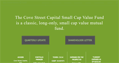 Desktop Screenshot of covestreetfunds.com